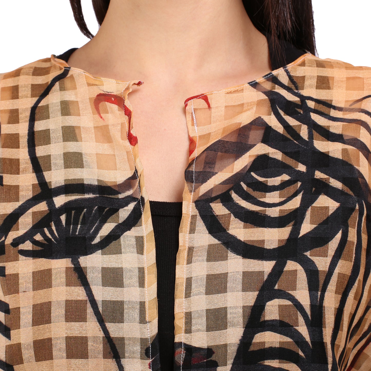 Jacket with hand artwork printed