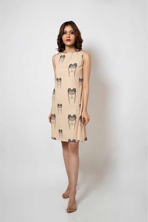 Printed cotton dress with exclusive artwork